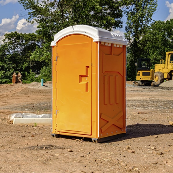 how often are the porta potties cleaned and serviced during a rental period in Lawson